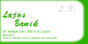 lajos banik business card